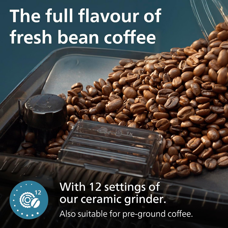 Рhіllрs 5500 Series Bean to Cup Coffee Mасhіոе – 12 Coffee Varieties, LatteGo Milk Frother, Fastest-to-Clean, Ceramic Grinder, Fully Automatic Espresso & Cappuccino maker – Black + 🎁 Gift